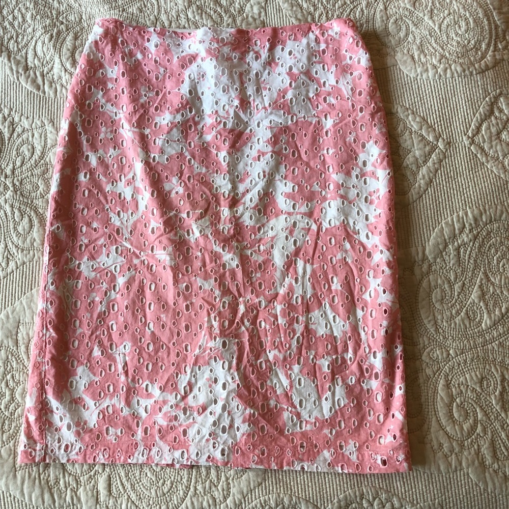 New York & Co Pink and White Pencil Skirt